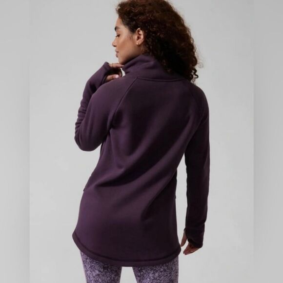 Athleta Regal Plum Cozy Karma Asym Pullover Purple MT Tall - Picture 3 of 6